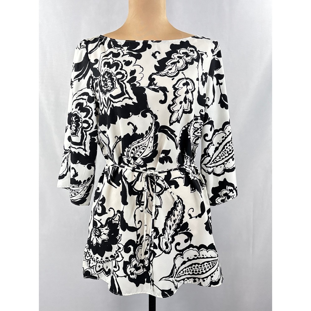 NOT FOR SALE Richardson Tunic Top Medium Floral Paisley 3/4 Sleeve Blouse